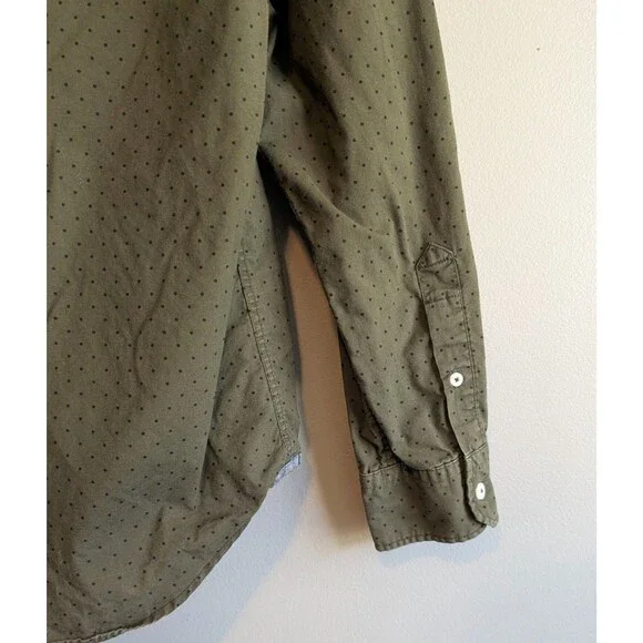 American Eagle Seriously Soft Shirt Mens Medium Green Button Down Classic Fit LS - Picture 4 of 5